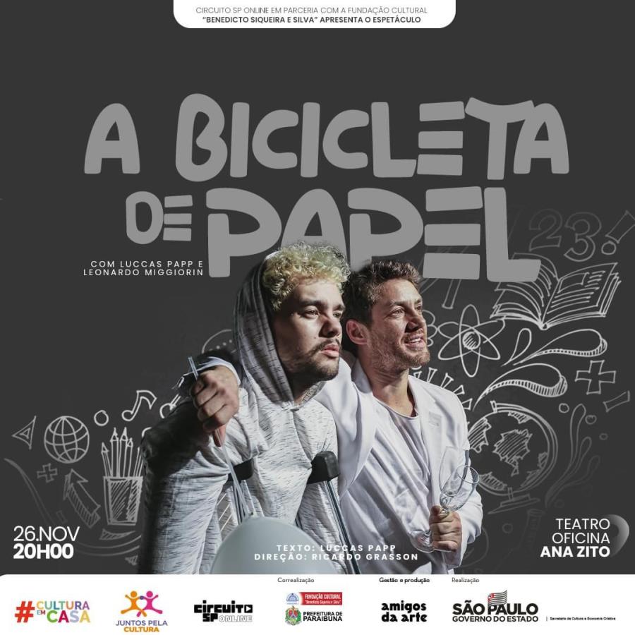 Paraibuna recebe Circuito SP com o espetáculo “A Bicicleta de Papel”