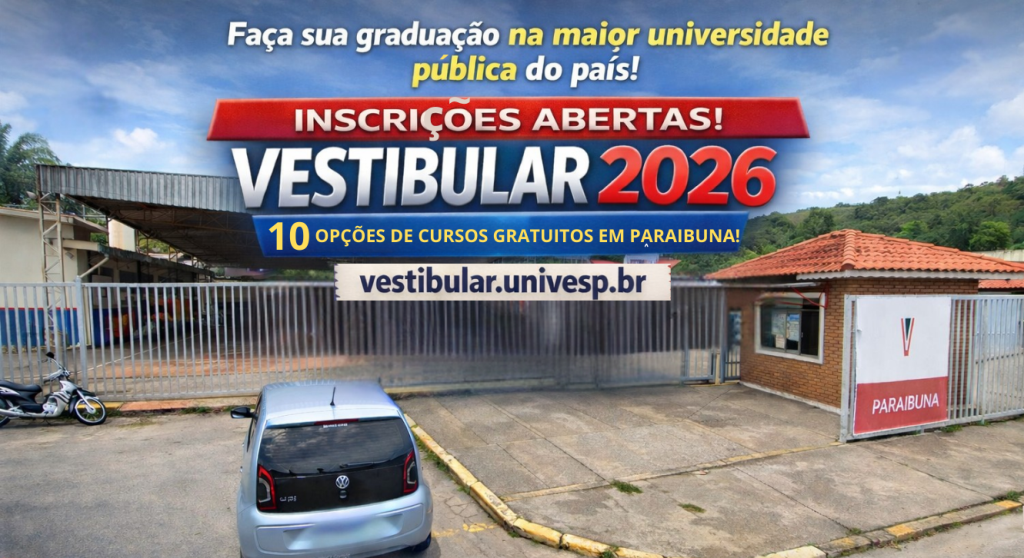 Univesp abre inscrições para 26 vagas no Polo de Paraibuna