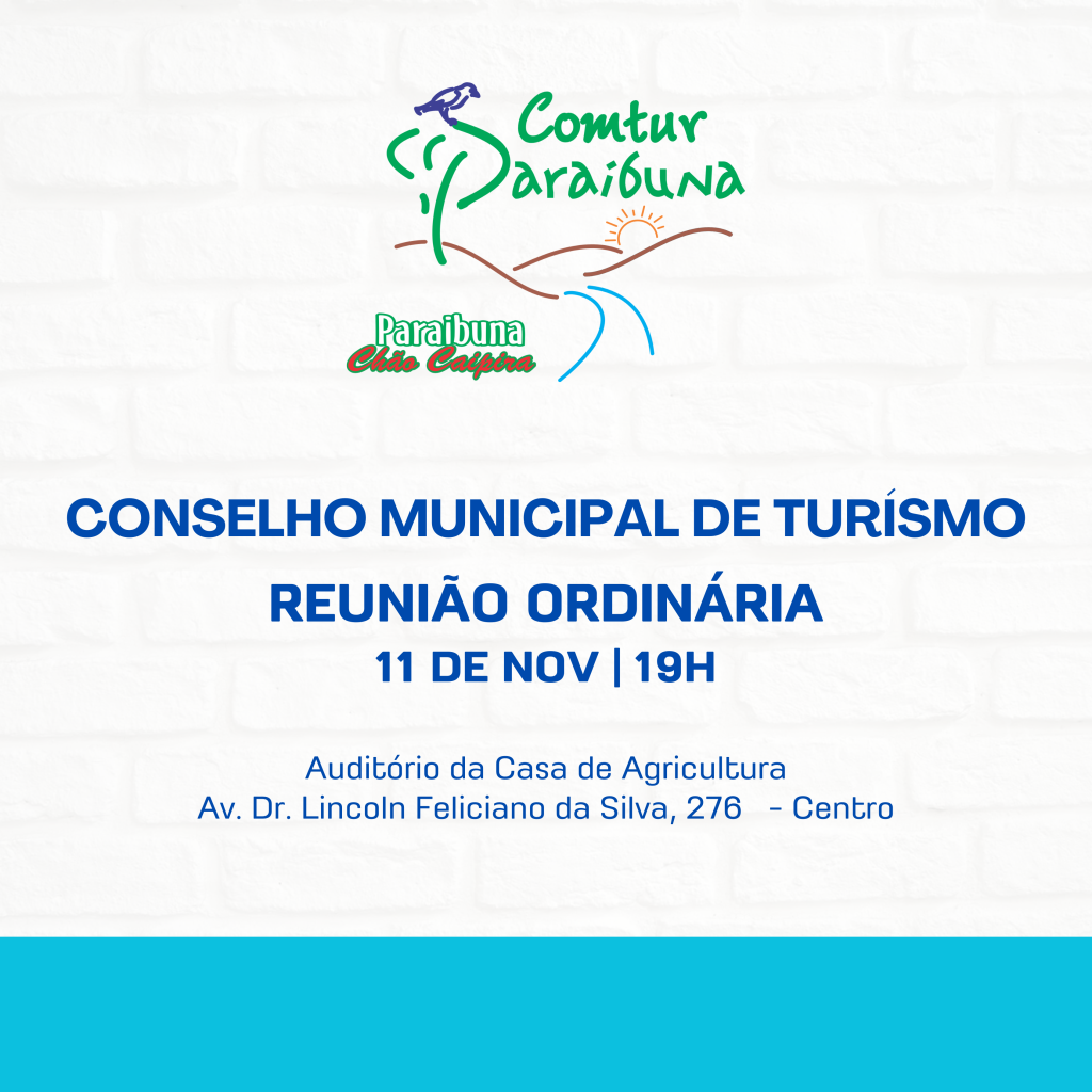Convocação para reunião ordinária de novembro do COMTUR