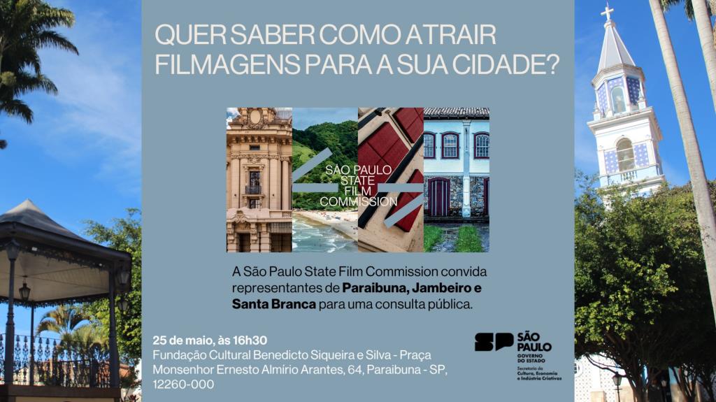 Paraibuna receberá encontro e consulta pública sobre atração de filmagens e produções audiovisuais