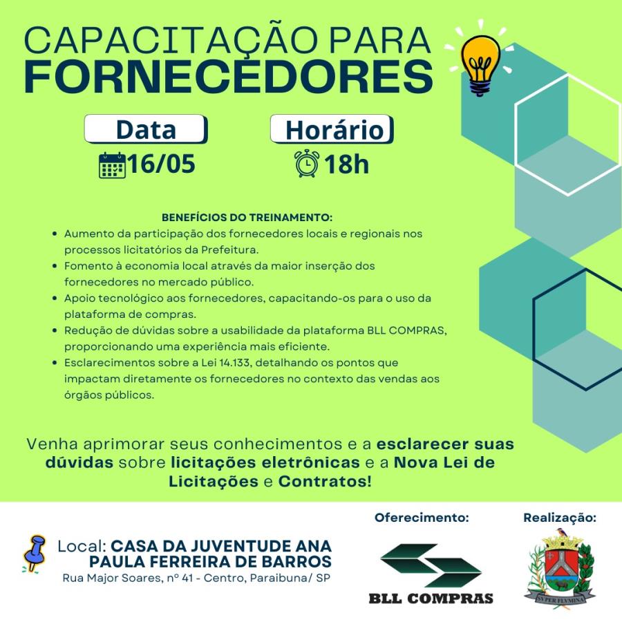 Oportunidade: município promove capacitação aos fornecedores da Prefeitura