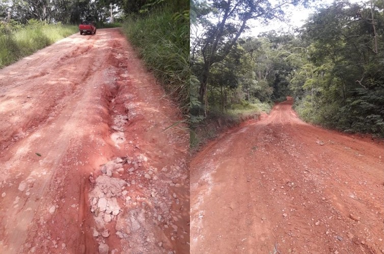 Estrada municipal de acesso ao Ribeirão Branco recebe melhorias para facilitar o trânsito na região