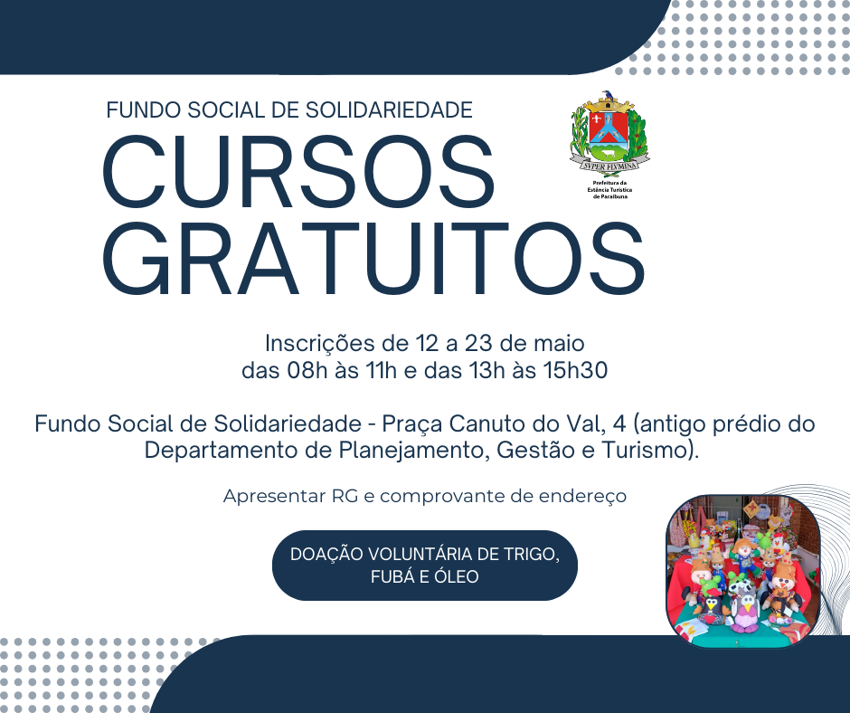 Fundo Social de Solidariedade abre inscrições para novos cursos gratuitos
