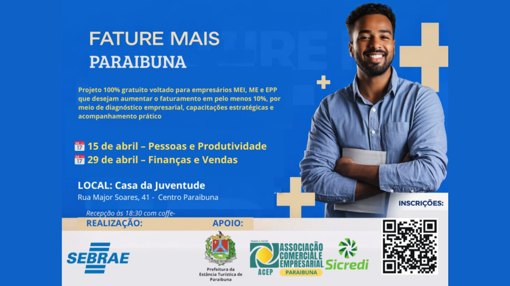 Programa Fature Mais oferece capacitação gratuita para empreendedores em Paraibuna