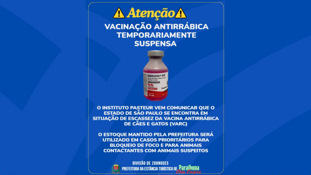 Vacinação antirrábica em cães e gatos é temporariamente suspensa devido a atraso em licitação do Ministério da Saúde