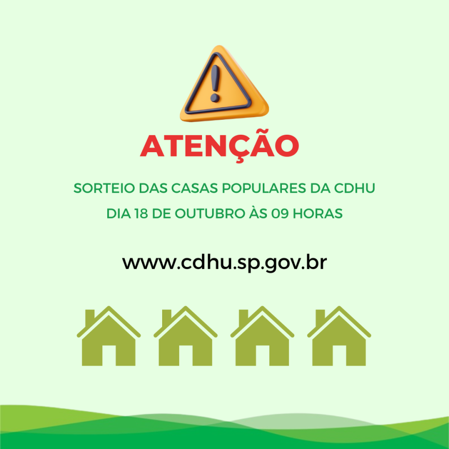 Sorteio das Casas Populares da CDHU acontece em Paraibuna no dia 18 de outubro