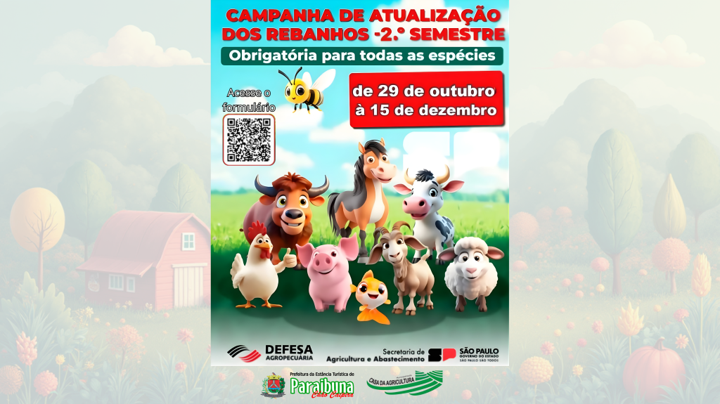 Produtores de Paraibuna devem atualizar cadastro de rebanhos até 15 de dezembro