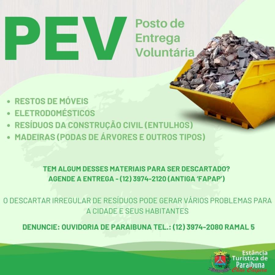 Governo de Paraibuna disponibiliza Ponto de Entrega Voluntária (PEV) para o descarte correto de resíduos