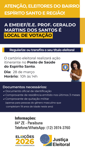 Ação itinerante Cartório Eleitoral no bairro Espírito Santo