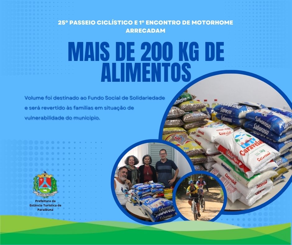 Mais de 200 kg de alimentos são arrecadados em eventos realizados no inicio de maio no município