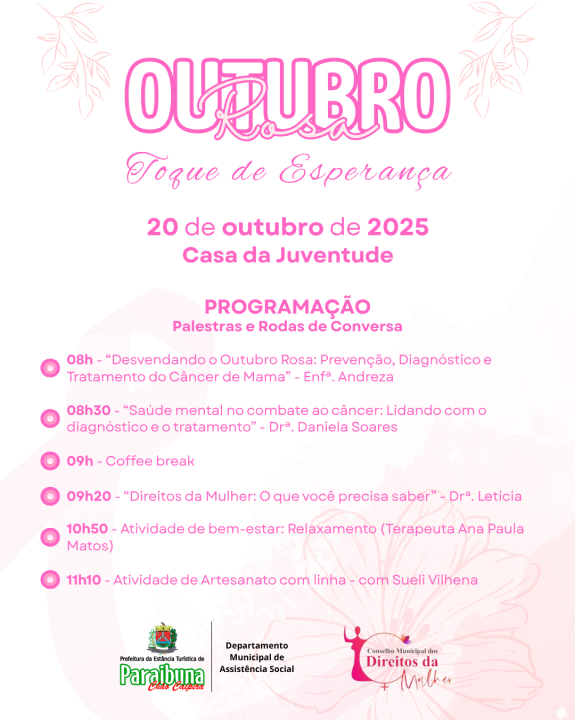 Outubro Rosa - Palestras e Rodas de Conversa