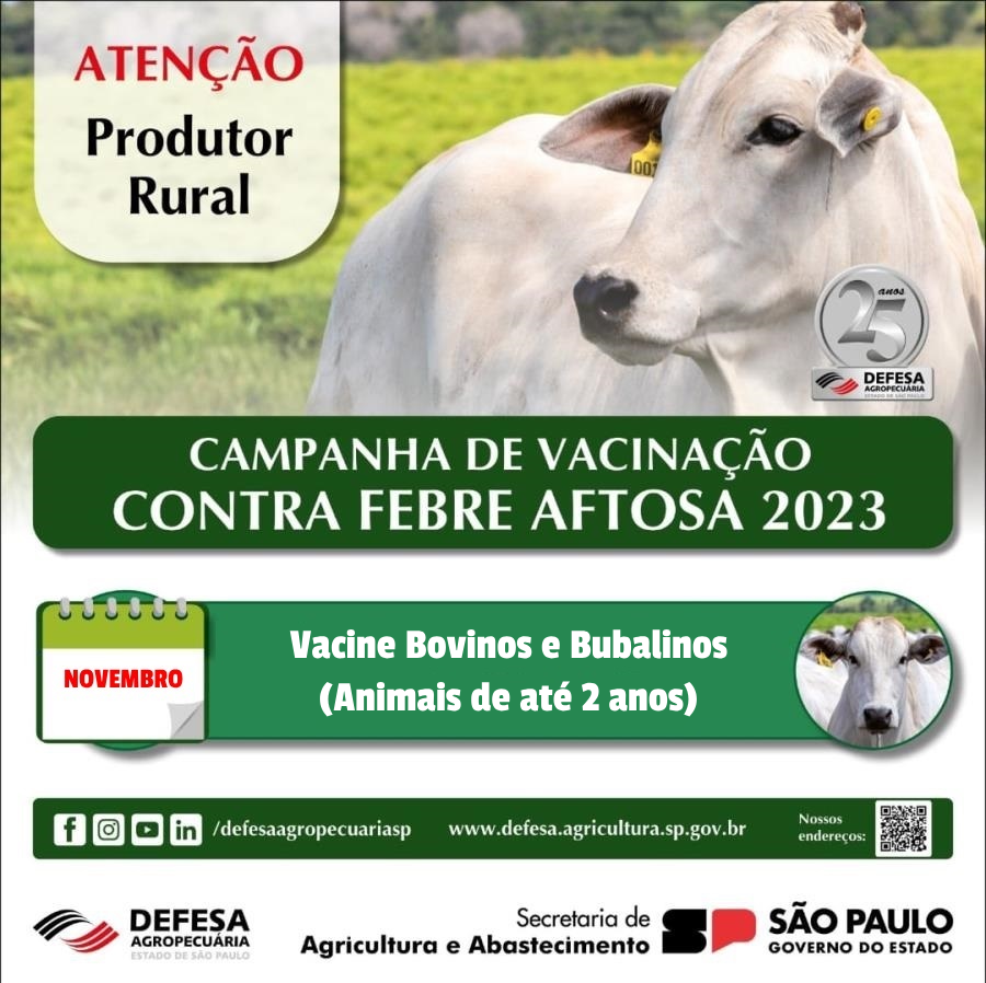 Técnico da Defesa Agropecuária de SP prestará assistência aos produtores rurais do município, na próxima quarta (29)