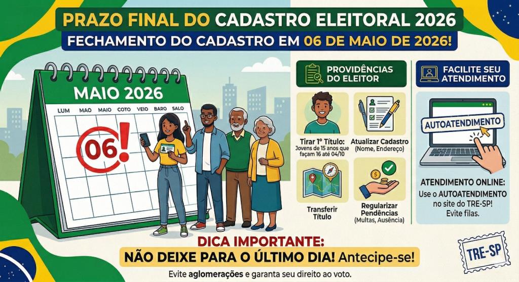 Eleições 2026: Fique em dia com a Justiça Eleitoral até 6 de maio