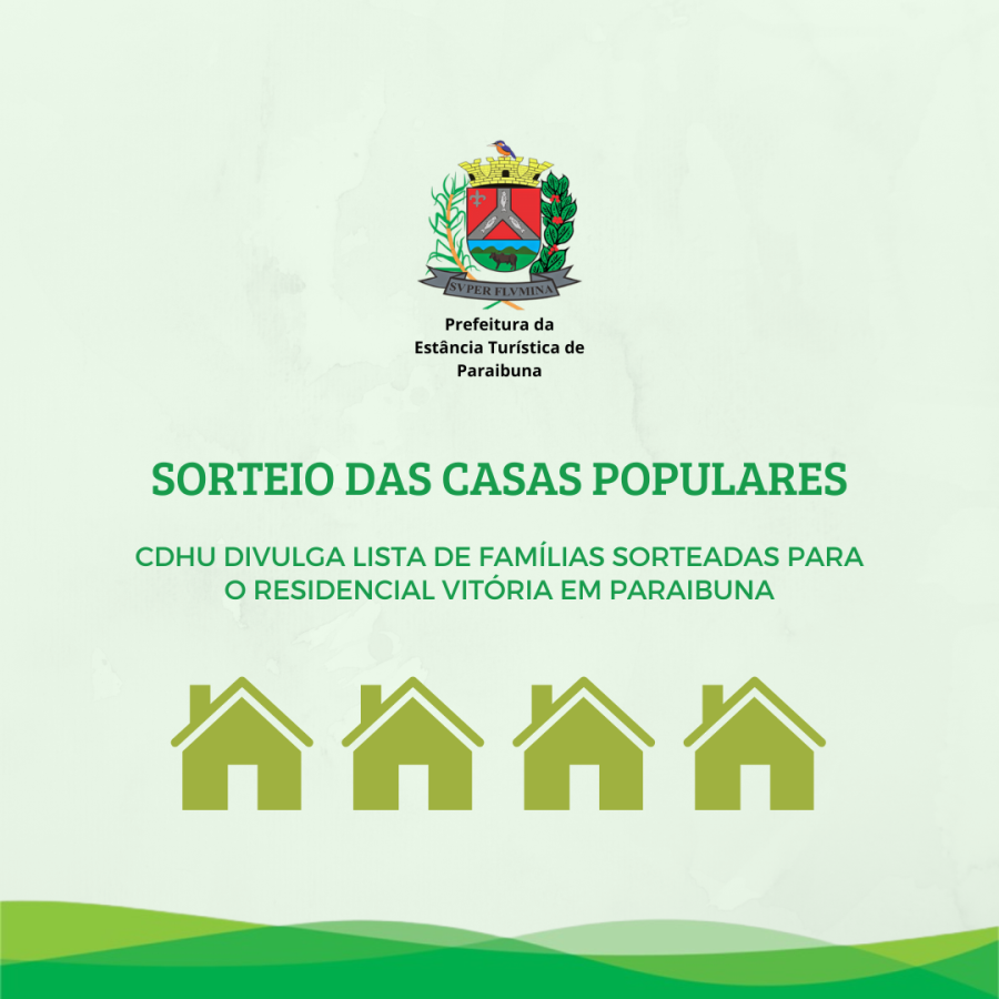 CDHU divulga lista de famílias sorteadas para o Residencial Vitória em Paraibuna