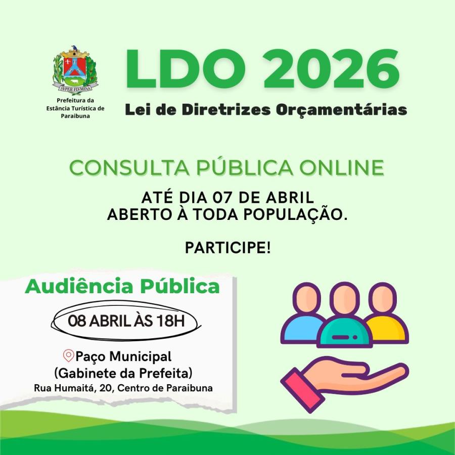 Prefeitura lança consulta pública online para elaboração da Lei de Diretrizes Orçamentárias – LDO 2026