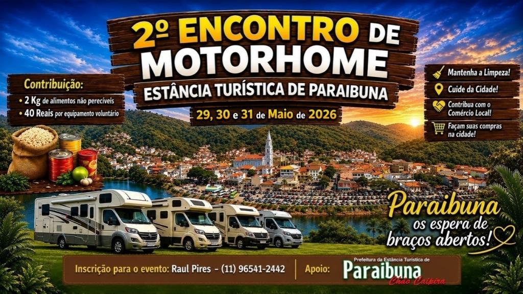 2º Encontro de Motorhomes deve atrair turistas e impulsionar economia em Paraibuna
