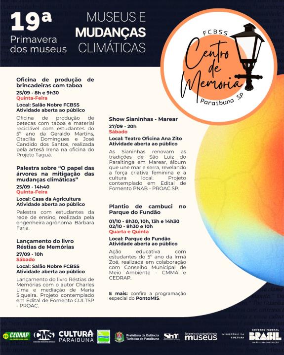 Programação da 19ª Primavera dos Museus