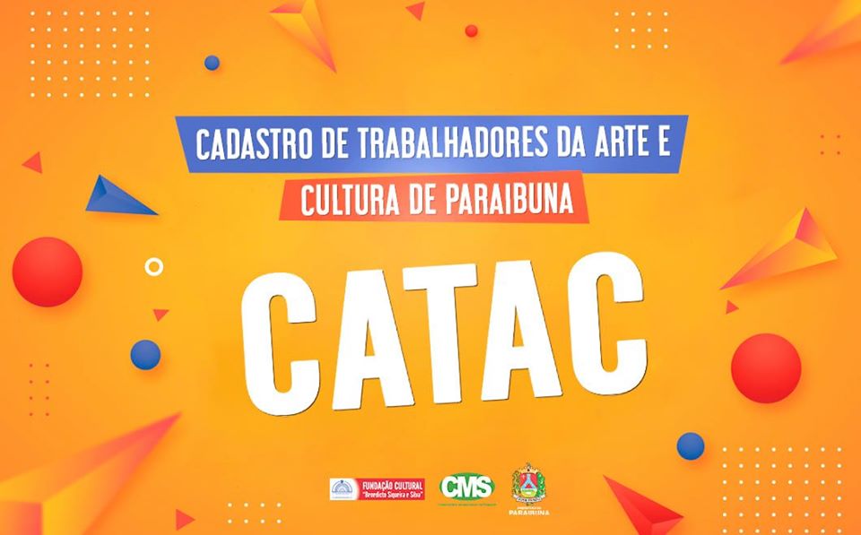Abertas as inscrições para o Cadastro de Trabalhadores da Arte e Cultura de Paraibuna - CATAC, beneficiários da Lei Aldir Blanc