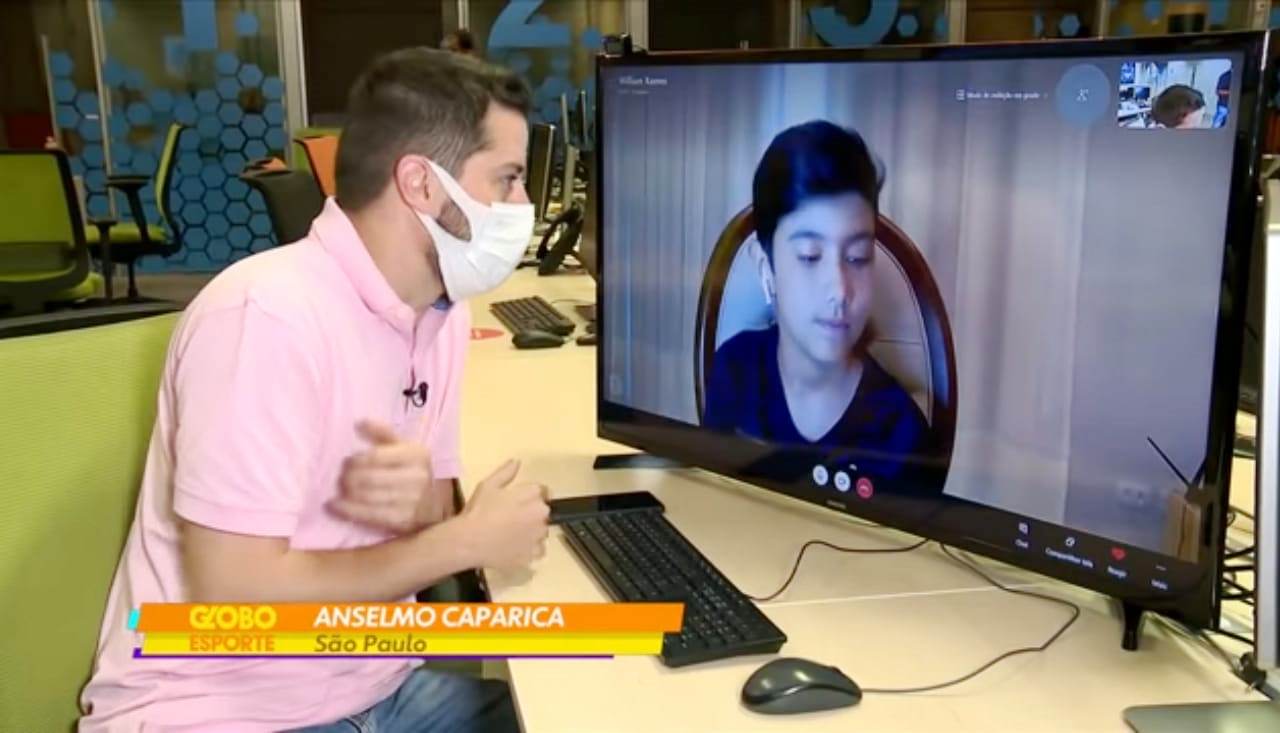 Garoto de 11 anos, de Paraibuna, é destaque em reportagem no Globo Esporte da TV Globo São Paulo