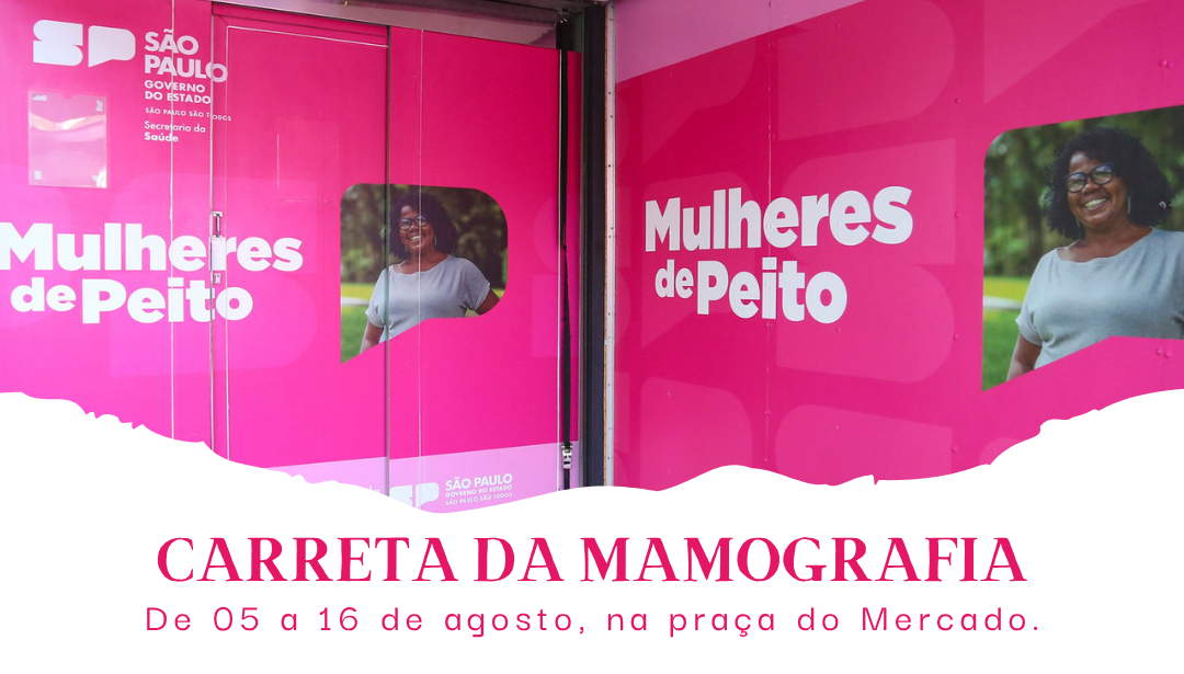 Pela primeira vez, Paraibuna recebe Carreta da Mamografia ‘Mulheres de Peito’ para exames gratuitos