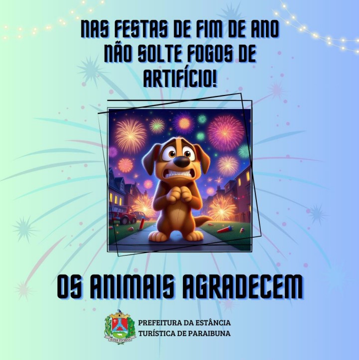 Para proteger os animais de estimação, fogos de artifícios com estampido são proibidos em Paraibuna desde 2021