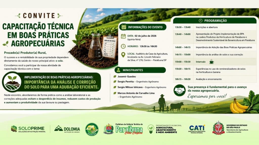 Capacitação técnica em Boas Práticas Agropecuárias orientará produtores rurais de Paraibuna