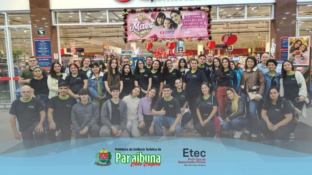 Alunos da Etec Paraibuna vivenciam prática profissional em visita ao Shibata Supermercados