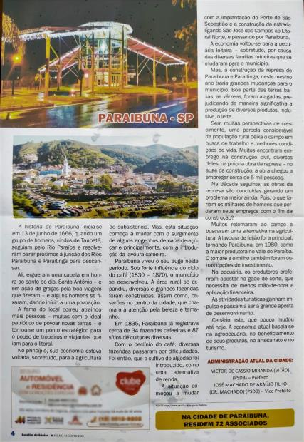 Jornal da AAFC destaca o aniversário de Paraibuna e história do nosso município no informativo da entidade