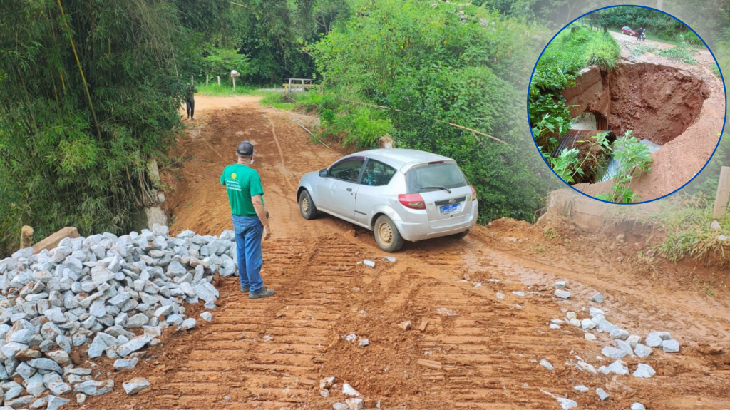 Passagem entre os bairros da Grama e Lageado é reestabelecida pela Prefeitura