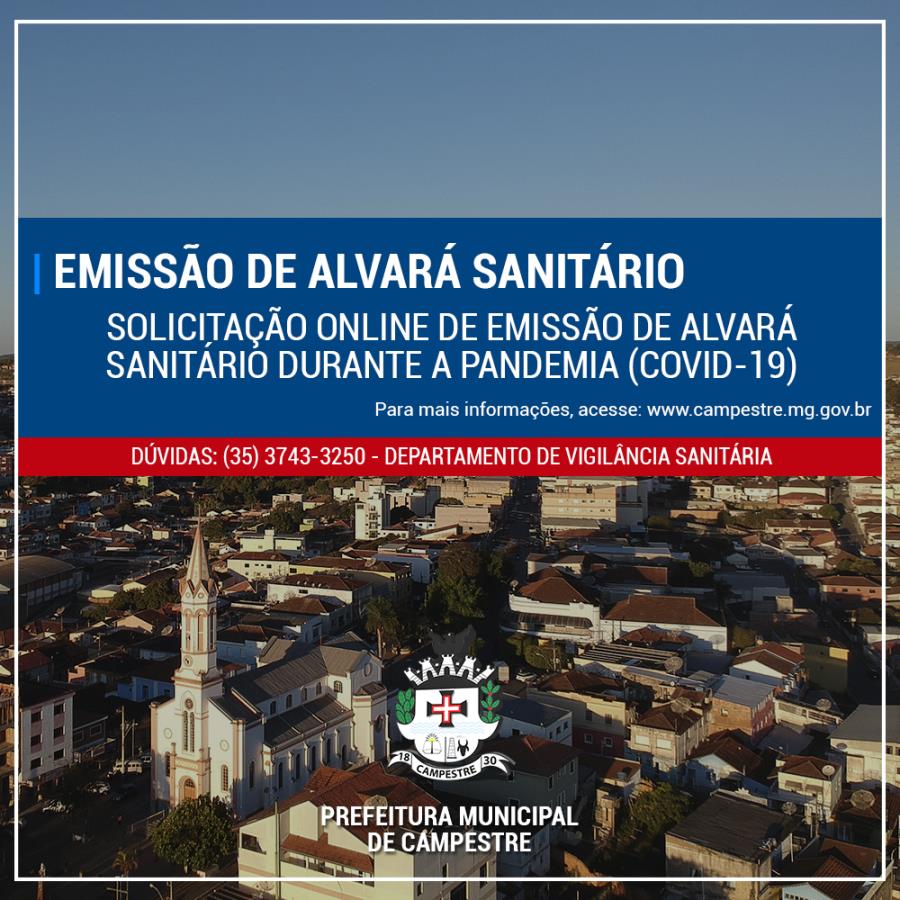 SOLICITAÇÃO ONLINE DE ALVARÁ SANITÁRIO
