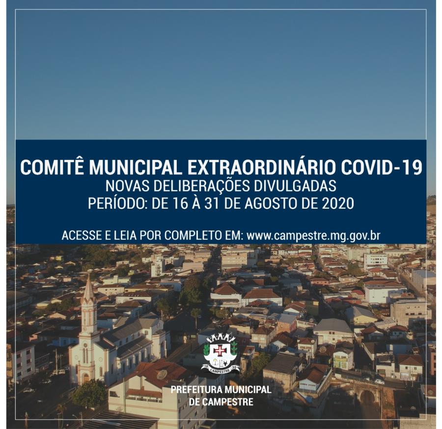COMITÊ MUNICIPAL EXTRAORDINÁRIO COVID-19 DEFINE NOVAS REGRAS DE FUNCIONAMENTO DO COMÉRCIO EM CAMPESTRE ENTRE OS DIAS 16 E 31 DE AGOSTO