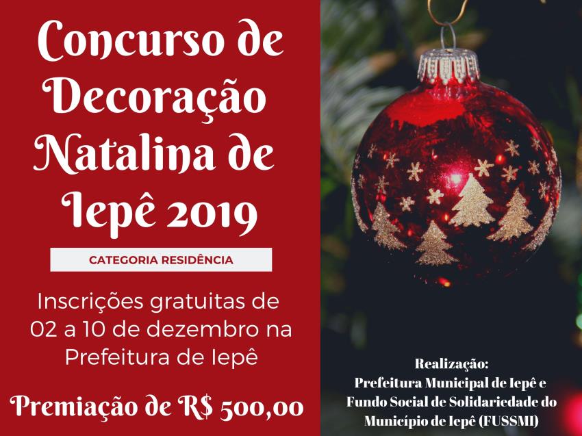 Prefeitura e Fundo Social lançam Concurso de Decoração Natalina de Iepê