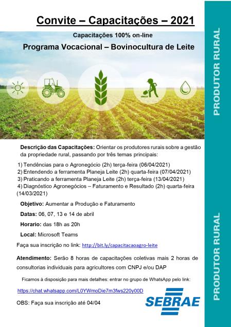 Capacitação Sebrae: bovinocultura de leite