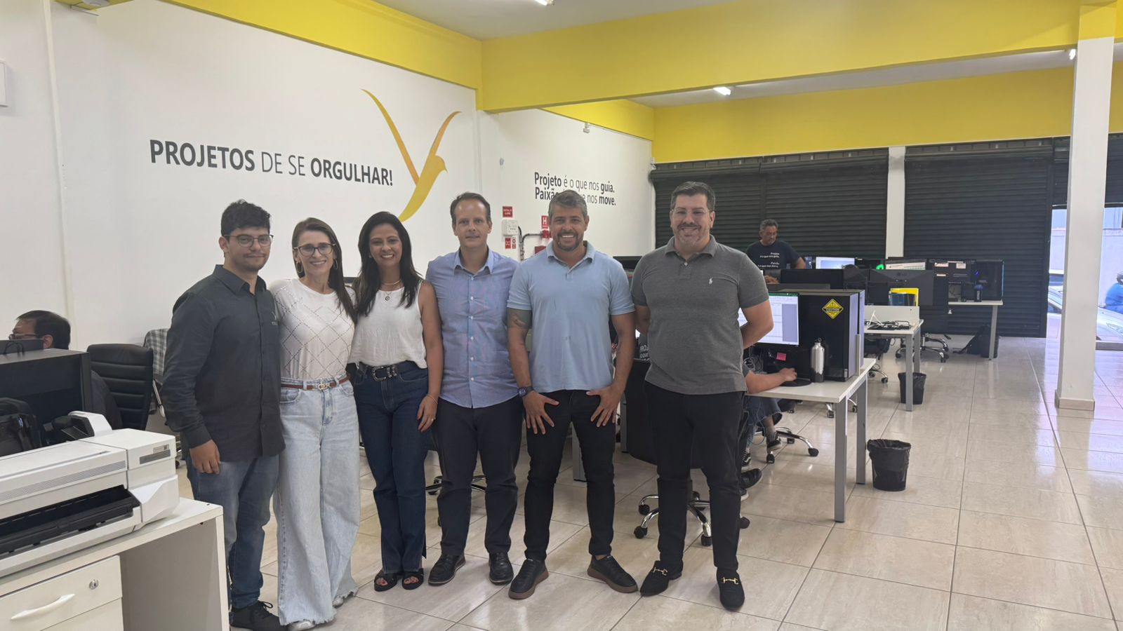 Equipe de Pinda conhece projetos de trabalho da empresa Yellow Engenharia