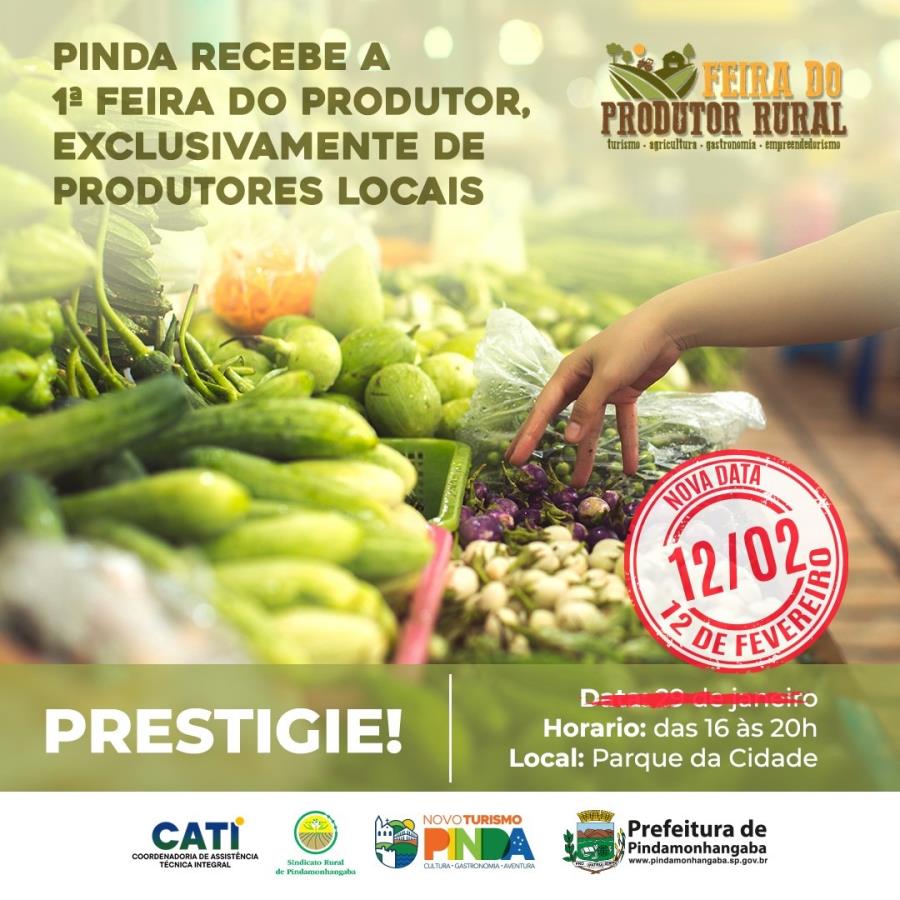 09/02 - 1ª Feira do Produtor acontece sábado em Pindamonhangaba