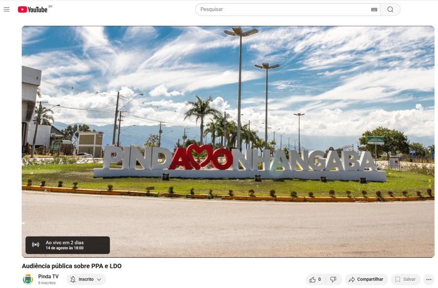 Pindamonhangaba convida população para audiência pública sobre PPA e LDO