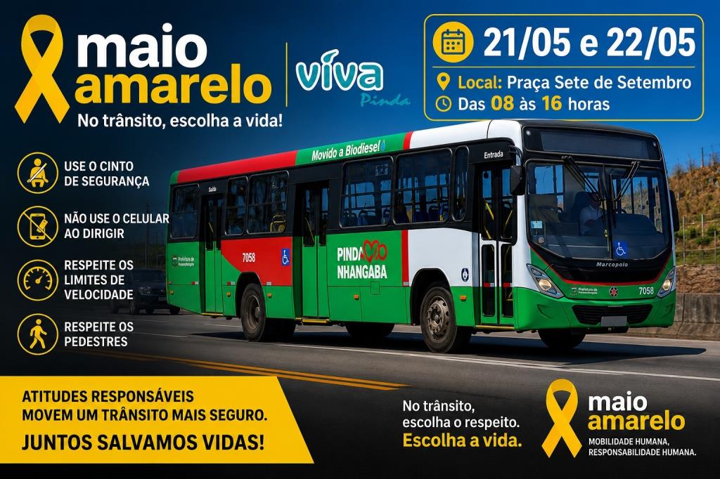 Viva Pinda promove ação de conscientização no Maio Amarelo em Pindamonhangaba