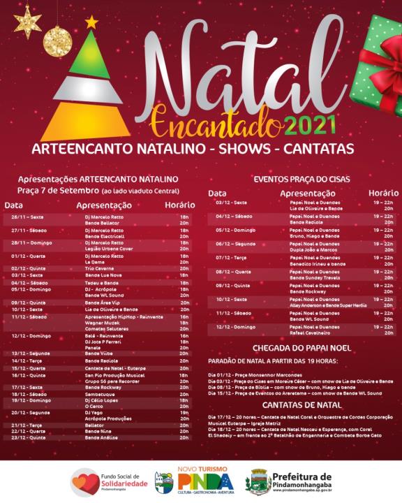 24/11 - Pindamonhangaba lança programação de Natal 2021