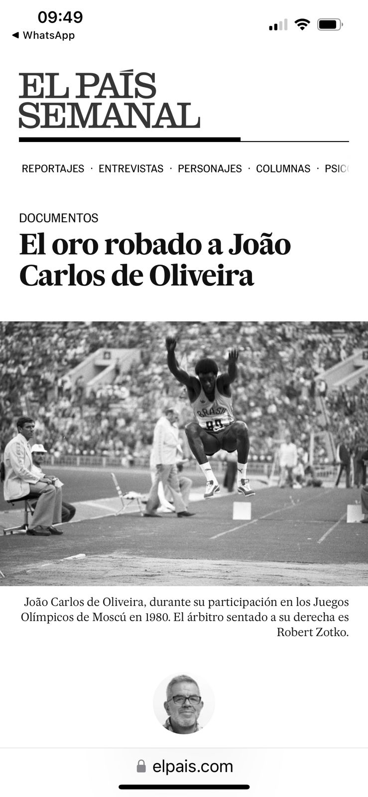 28/11 - Presidente da Confederação Espanhola de Atletismo reverencia João do Pulo, cumprimenta e apoia Pindamonhangaba pela Política de Reparação