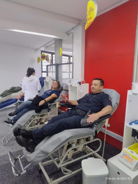 GCM de Pindamonhangaba mobiliza agentes para doação de sangue em alusão ao Junho Vermelho