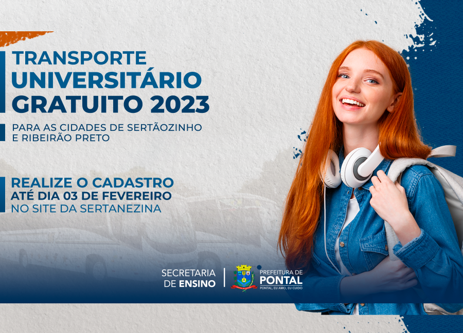 TRANSPORTE UNIVERSITÁRIO GRATUITO 2023!