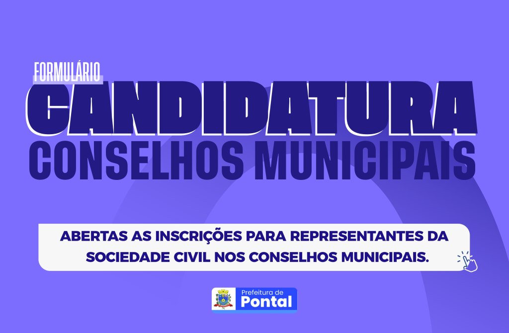 inscrições para representantes da sociedade civil nos Conselhos Municipais.