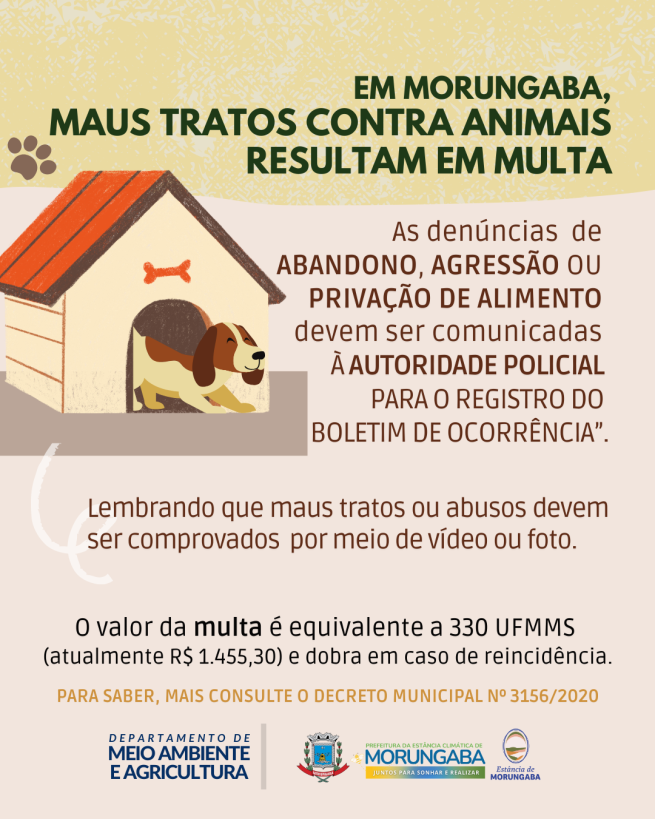 MAUS-TRATOS CONTRA ANIMAIS EM MORUNGABA RESULTAM EM MULTA!