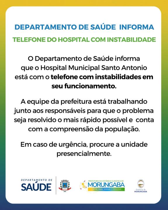 Telefone do Hospital com instabilidade