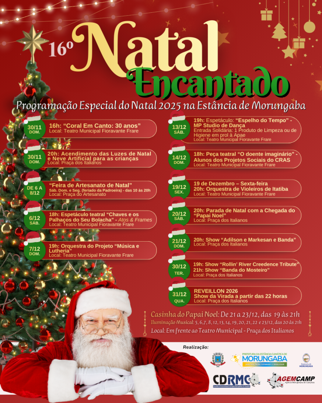 Programe-se e prestigie as atrações do 16º Natal Encantado