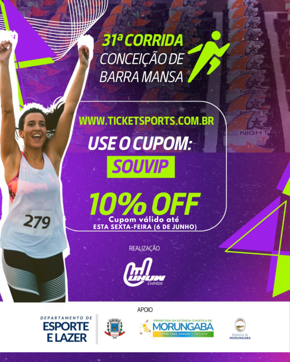 Inscrições abertas para a 31ª Corrida Conceição de Barra Mansa em Morungaba