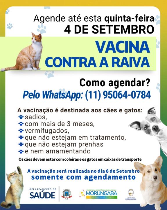 VACINAÇÃO CONTRA A RAIVA 📚🐾