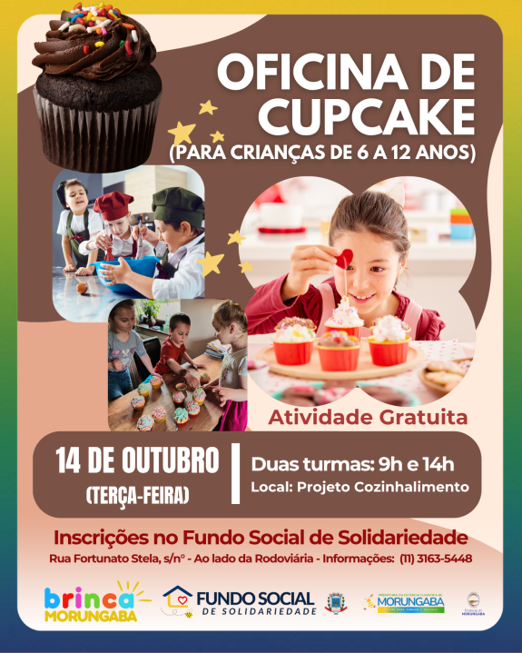 BRINCA MORUNGABA: OFICINA GRATUITA DE CUPCAKES