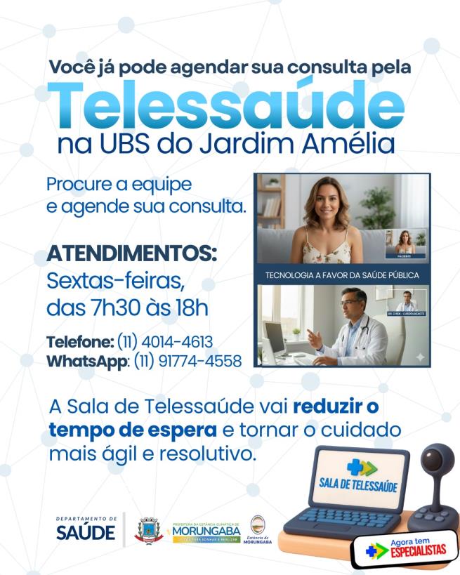 TELESSAÚDE CHEGOU NA UBS DO JARDIM AMÉLIA