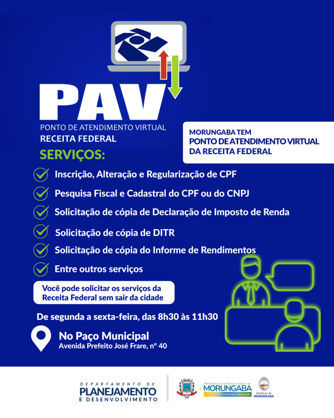 MORUNGABA TEM PONTO DE ATENDIMENTO VIRTUAL DA RECEITA FEDERAL!